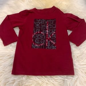 Calvin Klein Long-Sleeve Maroon T-Shirt in size 18M